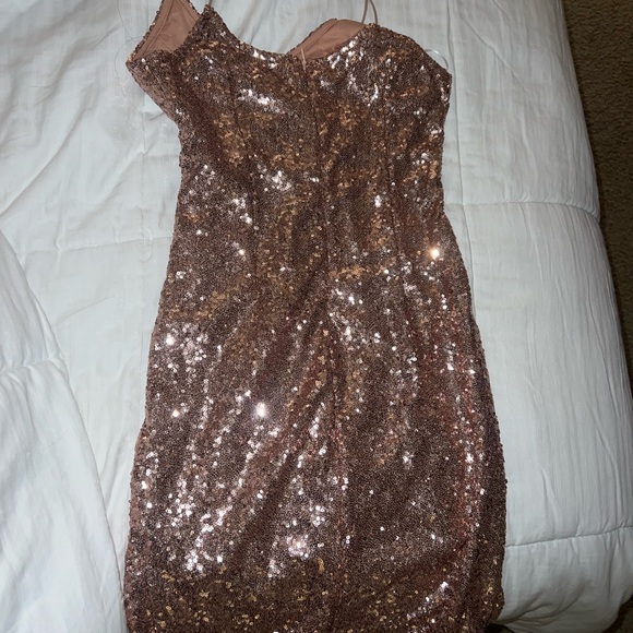 GLASS CAGE SEQUIN DRESS BRONZE - Hello Molly - Picture 2 of 3